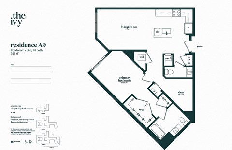 A9-AP-A Floor Plan at The Ivy, Chatham, 07928